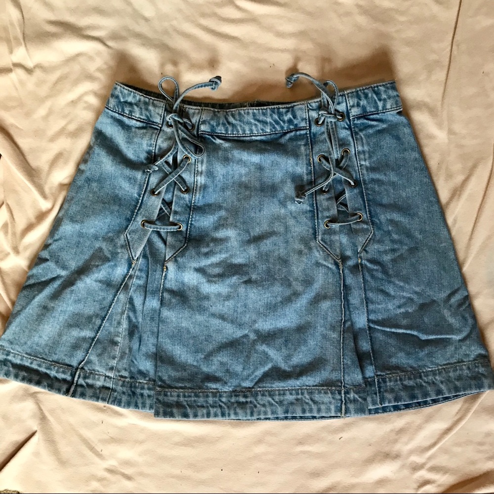 Free People Denim Mini Skirt